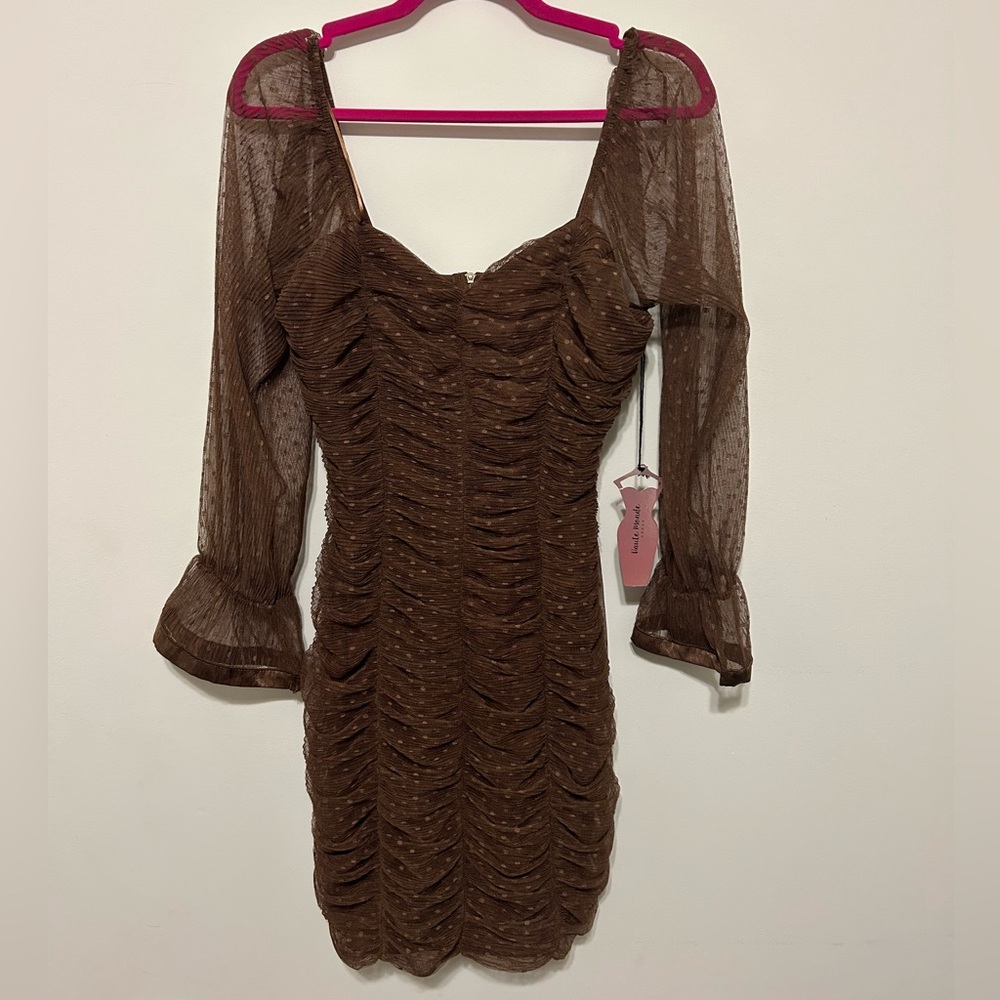 Polka Dot Brown Dress